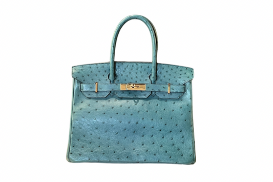 Hermes Brikin 30 Ostrich Blue