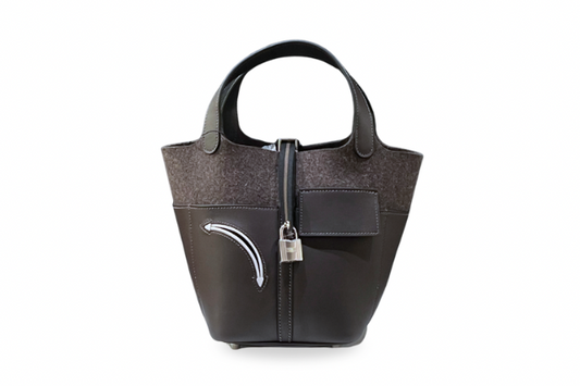 Hermes Picotin 18 PM Go Team Wool Felt Swift Leather Ebene W stamp