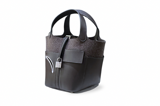 Hermes Picotin 18 PM Go Team Wool Felt Swift Leather Ebene W stamp