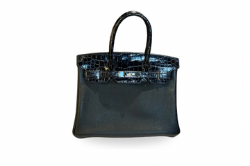 Hernes Birkin 25 Alligator Touch Togo Black B stamp