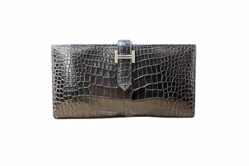 Hermes Bearn Souffle Wallet Alligator Matte Black