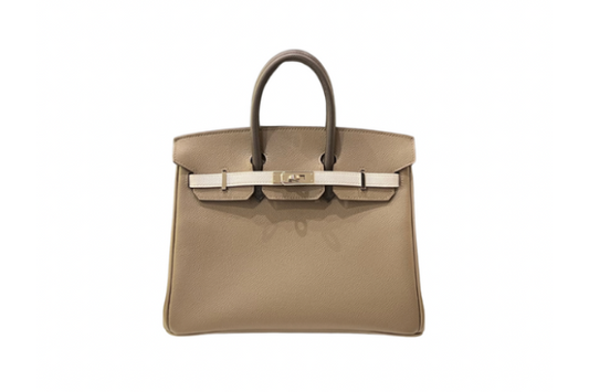 Hermes Birkin 25 Epsom  Tricolor Etoupe grey/Gris pale/Ebene B STAMP