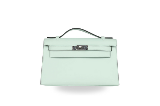 Hermes Kelly Pochette Swift Vert Peppermint K Stamp