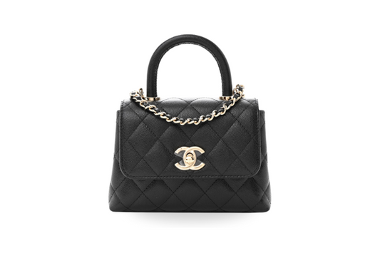 Chanel Coco Handle Nano Grained Calfskin Black
