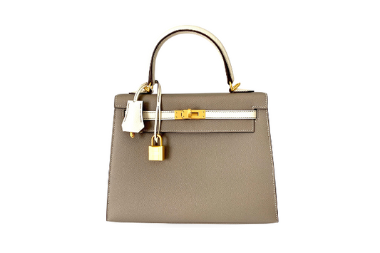 Hermes Kelly 25 Sellier Epsom Gris Asphalt/Craie