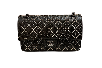 Chanel Matelasse 25 Lambskin Black PHW A01112 Crystal