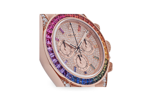 Rolex Daytona Rose Gold Rainbow Diamond Pave Dial 40mm