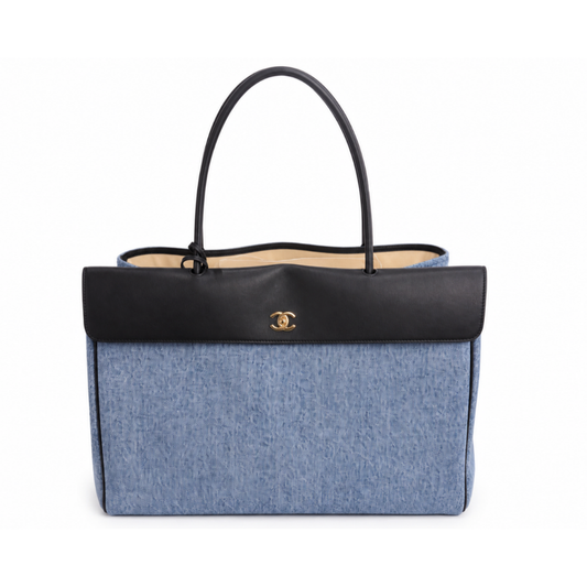 Chanel Large Tote Denim & Grained Calfskin