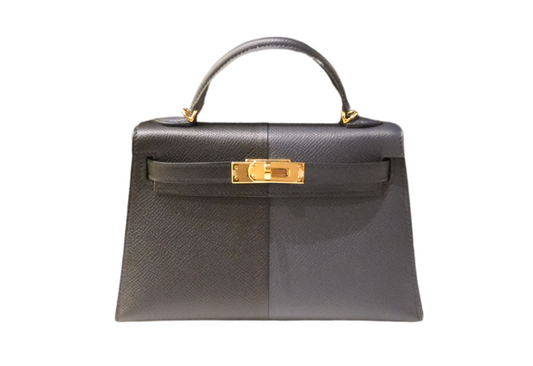 Hermes Mini Kelly Ⅱ Casaque Epsom Blue Indigo / Black Verso Rouge Grenat