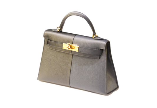 Hermes Mini Kelly Ⅱ Casaque Epsom Blue Indigo / Black Verso Rouge Grenat