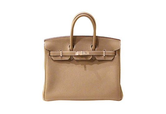 Birkin 25 Etoupe Silver Hardware W Stamp