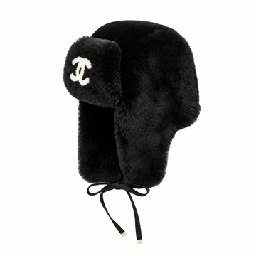 Chanel Chapka Shearling Lambskin Hut Black