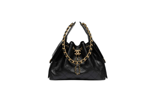Chanel Handbag 25 Black Small Grained Calf Skin & Gold Tone