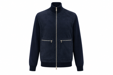 Hermes Blouson Front Leather Marine SizeXL　