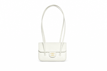 CHANEL Mini Flap Bag Glossy Grained Calfskin & Gold-Tone Metal White
