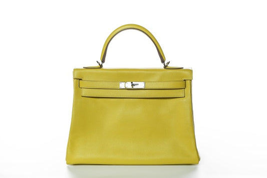 Hermes Kelly 32 Taurillon Clemence Jaune De Naple