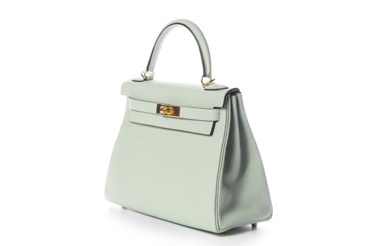 kelly 28 Togo Gris Neve B Stamp