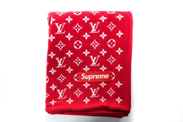 Louis Vuitton x Supreme Limited Edition Red Monogram Wool and