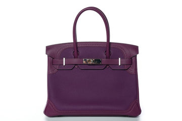 Birkin 30 "T" Stamp Silver Hard Ware Anemone Togo