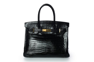 Hermes Birkin 30 Square C Gold Hardware porosus