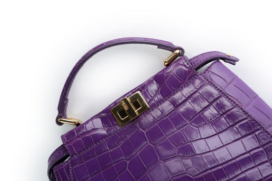 Fendi Peekaboo Crocodile Purple
