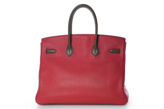 Hermes Birkin 35 Swift and Togo Tricolor Rose Jaipur, Argile and Etoupe