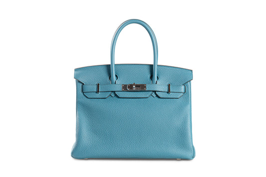 Hermes Birkin 30 Taurillon Clemence Velt Bosphore