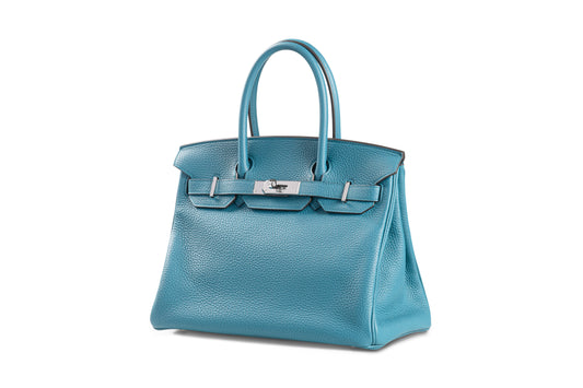 Hermes Birkin 30 Taurillon Clemence Velt Bosphore