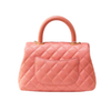 Chanel Mini Coco Handle Quilted Pink Caviar Lizard Embossed Handle