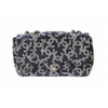 Chanel coco Mark sequin CC Flap bag Blue and White