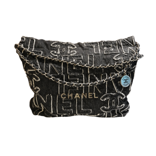 Chanel 22 Blue Denim Small Handbag