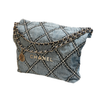 Chanel 22 Blue Denim Small Handbag