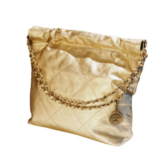 Chanel 22 Small Metalic calf Leather Handbag