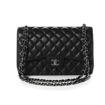 Мини-сумка Chanel из черной икорной кожи