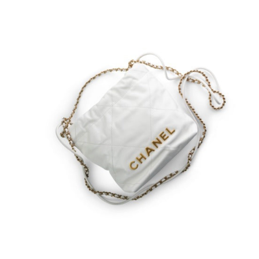 Chanel Mini 22 White leather Hobo Bag