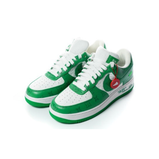 Louis Vuitton x Nike Air Force 1 Low by Virgil Abloh Green and White low top sneaker 