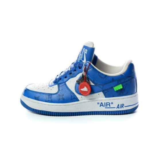 Louis Vuitton x Nike Air Force 1 By Virgil Abloh White And Royal Blue Low Top Sneaker