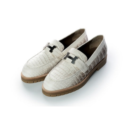 Hermes Loafer Alligator White