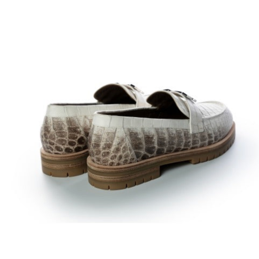 Hermes Loafer Alligator White