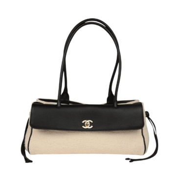 Chanel Small Tote Tweed & Black Grained Calfskin & Gold Tone