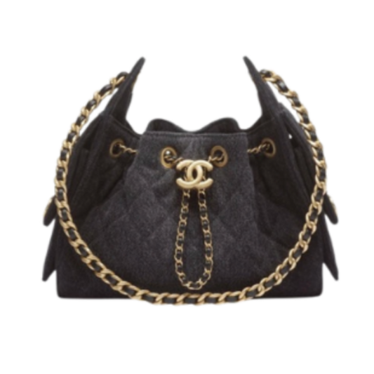 Chanel Handbag25 Black Mini Denim & Gold Tone