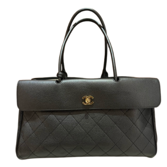 Chanel Tote Metal Black Grained Calfskin & Gold Tone