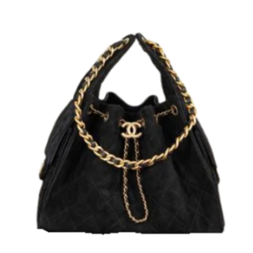 Chanel Handbag 25 Small Velour Black