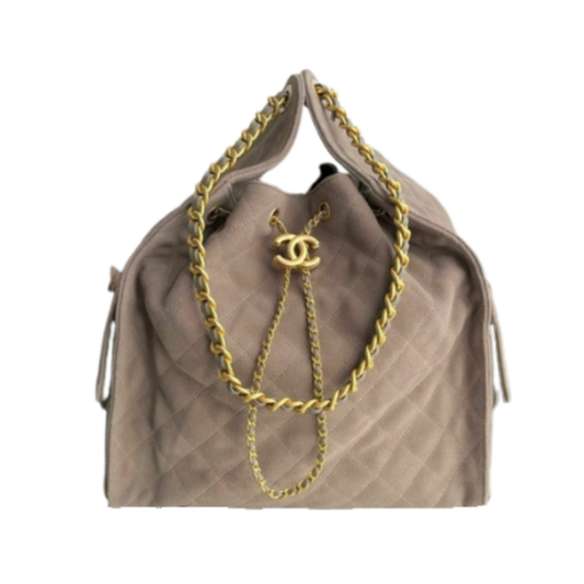 Chanel Handbag 25 Medium Velour Grey