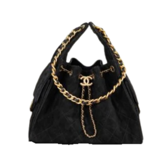 Chanel Handbag 25 Large Velour Black