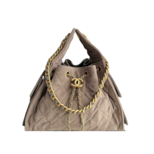 Chanel Handbag 25 Small Velour Gray