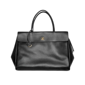 Chanel Large Tote Metal Black Grained Calfskin & Gold Tone