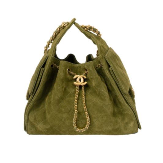 Chanel Handbag 25 Small Velour Green