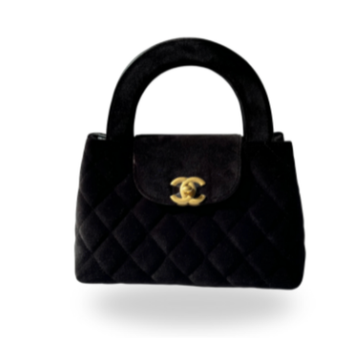Chanel Cocomark Handbag Velour Black