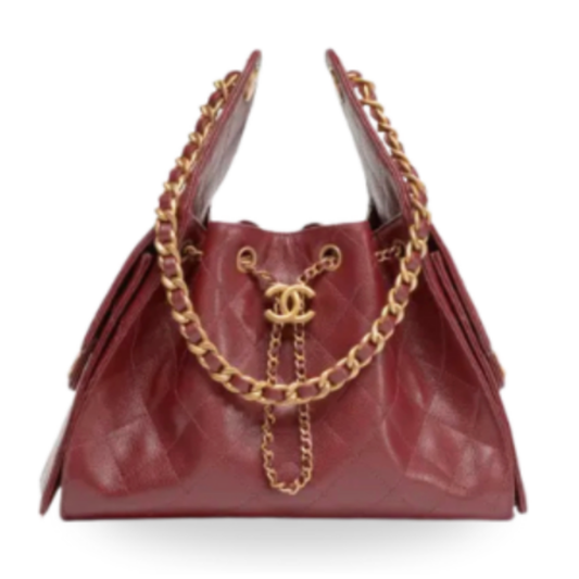 Chanel Handbag 25 Burgundy Small Grained Calf Skin & Gold Tone
